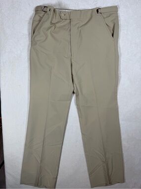 Vintage Corbin 38W 32L Natural Shoulder Trousers Dress Pants - Beige Slim Fit